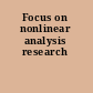 Focus on nonlinear analysis research