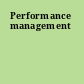 Performance management