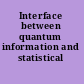 Interface between quantum information and statistical physics