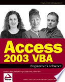 Access 2003 VBA programmer's reference