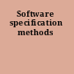 Software specification methods