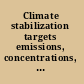 Climate stabilization targets emissions, concentrations, and impacts over decades to millennia /