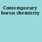 Contemporary boron chemistry