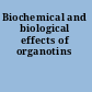 Biochemical and biological effects of organotins