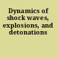 Dynamics of shock waves, explosions, and detonations