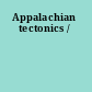 Appalachian tectonics /