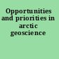Opportunities and priorities in arctic geoscience