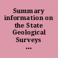 Summary information on the State Geological Surveys and the United States Geological Survey