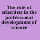 The role of scientists in the professional development of science teachers