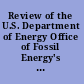 Review of the U.S. Department of Energy Office of Fossil Energy's research plan for fine particulates