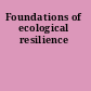 Foundations of ecological resilience