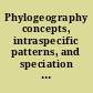 Phylogeography concepts, intraspecific patterns, and speciation processes /