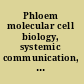 Phloem molecular cell biology, systemic communication, biotic interactions /