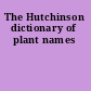 The Hutchinson dictionary of plant names