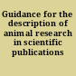 Guidance for the description of animal research in scientific publications /