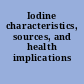 Iodine characteristics, sources, and health implications /