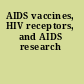 AIDS vaccines, HIV receptors, and AIDS research
