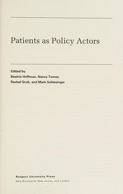 Patients as policy actors /