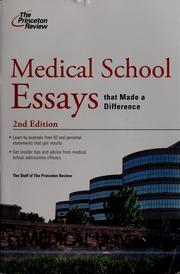 Medical school essays that made a difference /