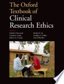 The Oxford textbook of clinical research ethics