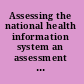 Assessing the national health information system an assessment tool /