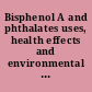 Bisphenol A and phthalates uses, health effects and environmental risks /