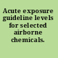 Acute exposure guideline levels for selected airborne chemicals.