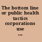 The bottom line or public health tactics corporations use to influence health and health policy and what we can do to counter them /