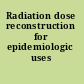 Radiation dose reconstruction for epidemiologic uses