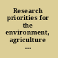 Research priorities for the environment, agriculture and infectious diseases of poverty : technical report of the TDR Thematic Reference Group on Environment, Agriculture and Infectious Diseases of Poverty /