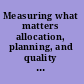 Measuring what matters allocation, planning, and quality assessment for the Ryan White Care Act /