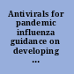 Antivirals for pandemic influenza guidance on developing a distribution and dispensing program /