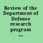 Review of the Department of Defense research program on low-level exposures to chemical warfare agents