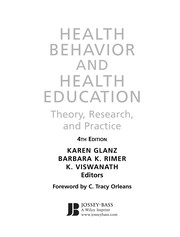 Health behavior and health education : theory, research, and practice /