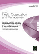 Improving equitable access to health care through increasing patient and public involvement in prioritisation decisions /