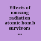 Effects of ionizing radiation atomic bomb survivors and their children (1945-1995) /
