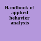 Handbook of applied behavior analysis