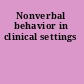 Nonverbal behavior in clinical settings