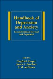 Handbook of depression and anxiety /