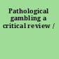 Pathological gambling a critical review /