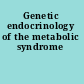 Genetic endocrinology of the metabolic syndrome