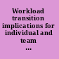 Workload transition implications for individual and team performance /