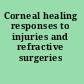 Corneal healing responses to injuries and refractive surgeries