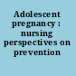 Adolescent pregnancy : nursing perspectives on prevention /