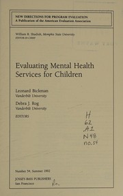 Evaluating mental health services for children /