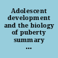 Adolescent development and the biology of puberty summary of a workshop on new research /