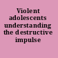 Violent adolescents understanding the destructive impulse /