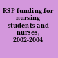 RSP funding for nursing students and nurses, 2002-2004 /