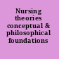 Nursing theories conceptual & philosophical foundations /