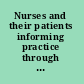 Nurses and their patients informing practice through psychodynamic insights /